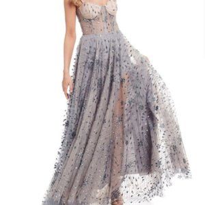 Formal Corset Dress Gunmetal Silver